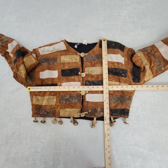 Nativewear Designs Vintage Patchwork ladies shacket orange medium Indie Hippie - Picture 5 of 7